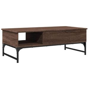 vidaXL barna t&ouml;lgy sz&iacute;nű szerelt fa &eacute;s f&eacute;m doh&aacute;nyz&oacute;asztal 100x50x35 cm