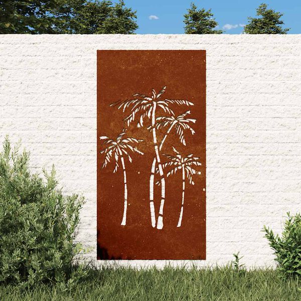 vidaXL p&aacute;lmafa mint&aacute;s corten ac&eacute;l kerti fald&iacute;sz 105 x 55 cm
