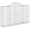 vidaXL 6 db íves horganyzott vas gabion kosár 200x30x120/140 cm
