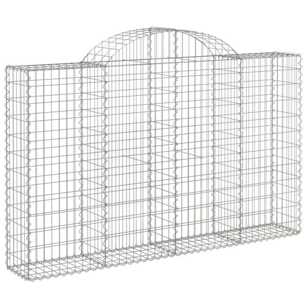 vidaXL 6 db íves horganyzott vas gabion kosár 200x30x120/140 cm