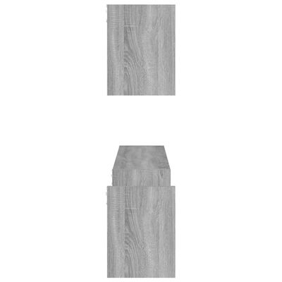 vidaXL 2 db szürke sonoma színű szerelt fa fali polc 100 x 15 x 20 cm