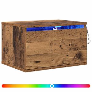 vidaXL Fali &eacute;jjeli szekr&eacute;ny &Ouml;reg fa 50 x 36 x 30 cm Szerelt Fa