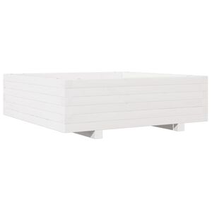 vidaXL feh&eacute;r t&ouml;m&ouml;r fenyő vir&aacute;gl&aacute;da 80x80x26,5 cm