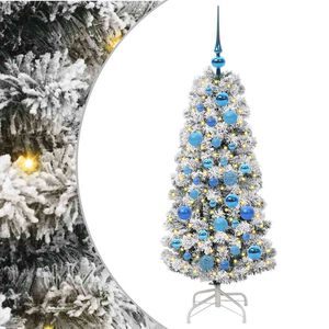 vidaXL Műanyag Hajtogat&oacute;s Kar&aacute;csonyfa 150 LED Z&ouml;ld &eacute;s Feh&eacute;r 120 cm