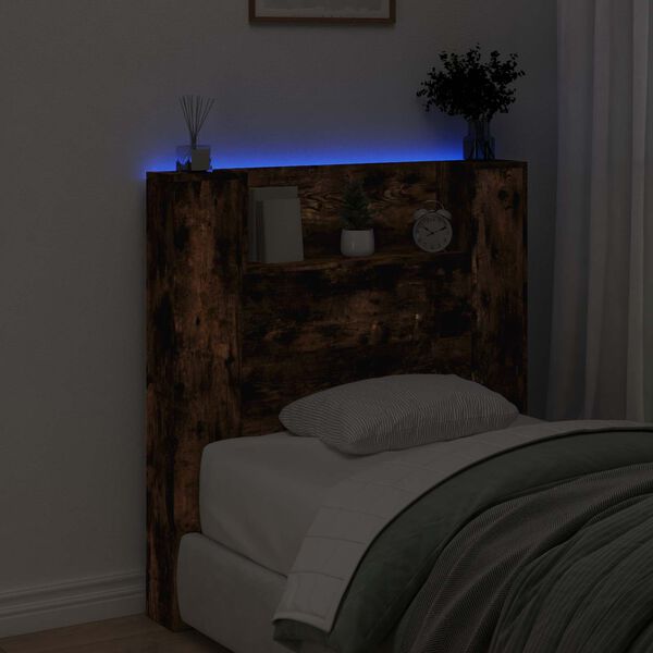 vidaXL Fejt&aacute;mla polcokkal F&uuml;st&ouml;lt t&ouml;lgy 100 x 16,5 x 103,5 cm Faanyag