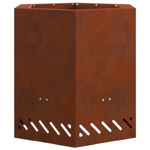 vidaXL F&uuml;stmentes Tűzgyűrű Rozsd&aacute;s 48 x 48 x 51 cm Időj&aacute;r&aacute;s&aacute;ll&oacute; Ac&eacute;l