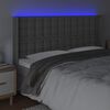 vidaXL szürke műbőr LED-es fejtámla 183x16x118/128 cm
