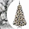 vidaXL Műkar&aacute;csonyfa g&ouml;mbbel 180 cm 300 LED Meleg feh&eacute;r PVC &eacute;s f&eacute;m