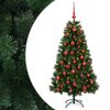 vidaXL Műkar&aacute;csonyfa g&ouml;mbbel 120 cm 150 LED Meleg feh&eacute;r PVC &eacute;s f&eacute;m