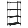 vidaXL 4 szintes fekete szerelt fa k&ouml;nyvespolc 60 x 30 x 120 cm