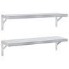 vidaXL 2 db ez&uuml;stsz&iacute;nű rozsdamentes ac&eacute;l fali polc 75 x 23,5 cm