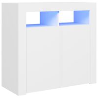 vidaXL fehér tálalószekrény LED-világítással 80 x 35 x 75 cm