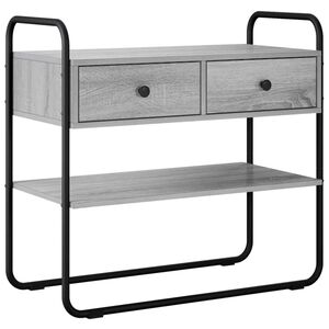 vidaXL Konzolasztal Sz&uuml;rke Sonoma 80 x 40 x 75 cm Szerelt Fa