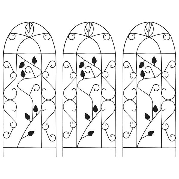 vidaXL 3 db fekete vas n&ouml;v&eacute;nyfuttat&oacute; &aacute;llv&aacute;ny 40 x 100 cm