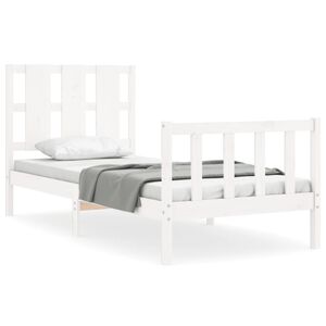 vidaXL feh&eacute;r t&ouml;m&ouml;r fenyőfa &aacute;gykeret matrac n&eacute;lk&uuml;l 90 x 190 cm