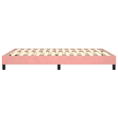 vidaXL rózsaszín bársony rugós ágykeret 140x200 cm
