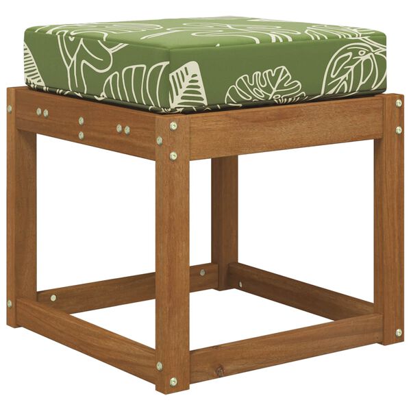 vidaXL K&uuml;lt&eacute;ri &uuml;lőp&aacute;rna Z&ouml;ld levelek 40 x 40 x 8 cm 100% poli&eacute;szter