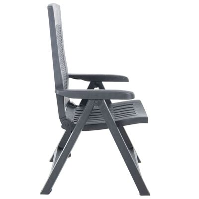 vidaXL 2 db antracitszürke dönthető műanyag kerti szék