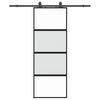 vidaXL fekete edzett &uuml;veg tol&oacute;ajt&oacute; f&eacute;mszerel&eacute;k szettel 76x205 cm