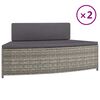vidaXL 2 db sz&uuml;rke polyrattan pezsgőf&uuml;rdő pad p&aacute;rn&aacute;val