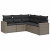 vidaXL 5 r&eacute;szes sz&uuml;rke polyrattan kerti &uuml;lőgarnit&uacute;ra p&aacute;rn&aacute;kkal