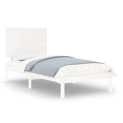 vidaXL Single fehér tömör fa ágykeret 90 x 190 cm