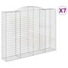 vidaXL 7 db &iacute;ves horganyzott vas gabion kos&aacute;r 300x50x220/240 cm