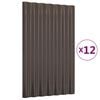 vidaXL 12 db barna horganyzott ac&eacute;l tetőpanel 60 x 36 cm