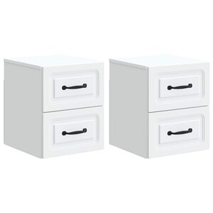 vidaXL Fali &eacute;jjeli szekr&eacute;ny 2 db Feh&eacute;r 34,5 x 33 x 40 cm Szerelt Fa