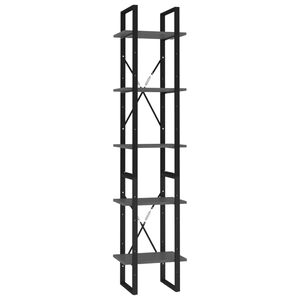 vidaXL 5 szintes sz&uuml;rke szerelt fa k&ouml;nyvszekr&eacute;ny 40 x 30 x 175 cm