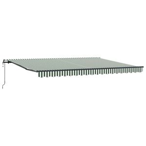 vidaXL Beh&uacute;zhat&oacute; napellenző Z&ouml;ld &eacute;s Feh&eacute;r 450 &times; 350 cm