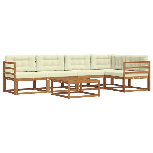 vidaXL K&uuml;lt&eacute;ri kanap&eacute; szett p&aacute;rn&aacute;val 6 pcs Term&eacute;szetes &eacute;s kr&eacute;msz&iacute;nű