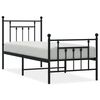 vidaXL fekete f&eacute;m &aacute;gykeret fej- &eacute;s l&aacute;bt&aacute;ml&aacute;val 75 x 190 cm