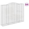 vidaXL 4 db &iacute;ves horganyzott vas gabion kos&aacute;r 300x50x220/240 cm