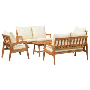 vidaXL Bisztr&oacute; k&eacute;szlet p&aacute;rn&aacute;val 5 pcs Barna T&ouml;m&ouml;r Ak&aacute;cfa