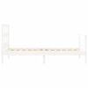 vidaXL fehér tömör fa ágykeret fejtámlával (Single)