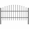 vidaXL fekete ac&eacute;l Woerden kerti ker&iacute;t&eacute;s l&aacute;ndzs&aacute;s tetejű 170 x 100 cm