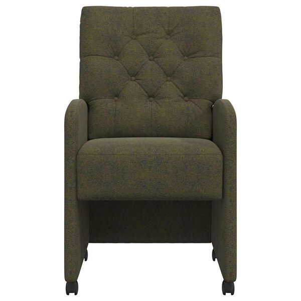 vidaXL Kerekes &Eacute;tkező Sz&eacute;kek 2 pcs Katonai z&ouml;ld 58 x 67 x 97 cm