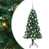 vidaXL Sarok Műkar&aacute;csonyfa 150 LED-del Z&ouml;ld 150 cm PVC &eacute;s f&eacute;m