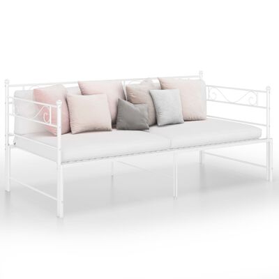 vidaXL fehér fém kihúzható kanapéágy-keret 90 x 200 cm