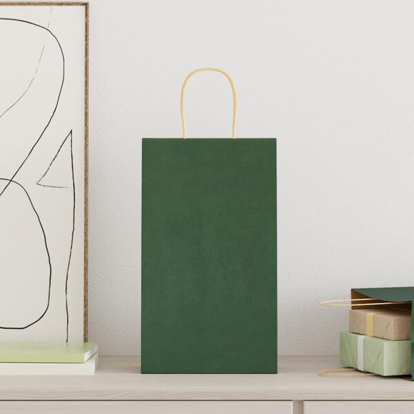 vidaXL 50 db z&ouml;ld pap&iacute;rzacsk&oacute;k foganty&uacute;kkal 21x11x36 cm