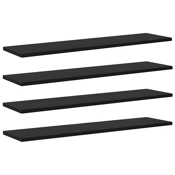 vidaXL Polcos k&ouml;nyvespolc 4 pcs Fekete 80 x 20 x 1,5 cm Faanyag