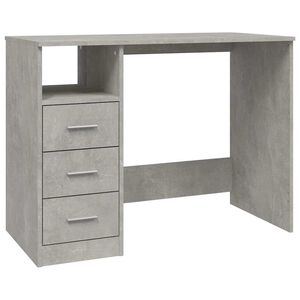 vidaXL betonsz&uuml;rke szerelt fa &iacute;r&oacute;asztal fi&oacute;kokkal 102x50x76 cm