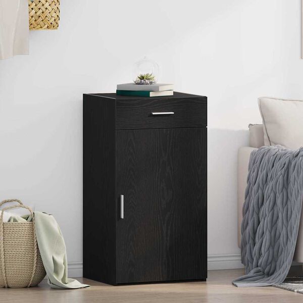 vidaXL Sz&eacute;f fi&oacute;kkal Fekete t&ouml;lgy 50 x 42,5 x 93 cm