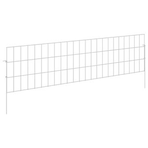 vidaXL Kerti ker&iacute;t&eacute;s kar&oacute;kkal 48 db 115 x 30 cm Horganyzott Ac&eacute;l Ez&uuml;st