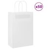 vidaXL 50 db feh&eacute;r pap&iacute;rzacsk&oacute;k foganty&uacute;kkal 21x11x31 cm