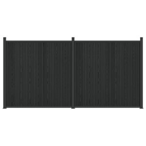 vidaXL Ker&iacute;t&eacute;selem 2 db 355 x 186,5 cm WPC &eacute;s Alum&iacute;nium Fekete