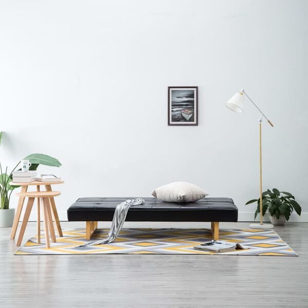 vidaXL fekete műbőr kanapéágy