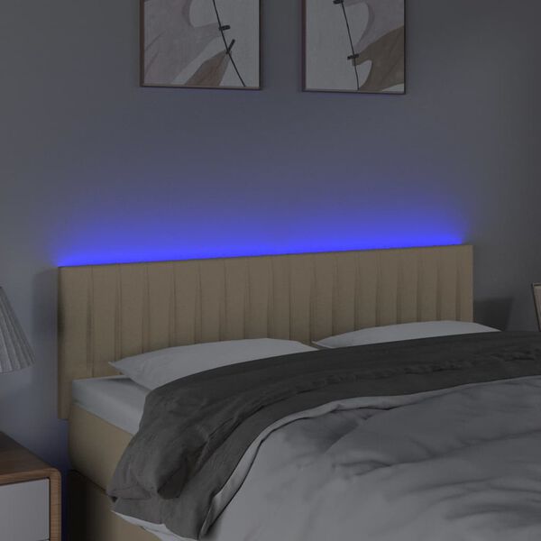 vidaXL kr&eacute;msz&iacute;nű sz&ouml;vet LED-es fejt&aacute;mla 144x5x78/88 cm