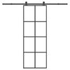 vidaXL ESG üveg és alumínium tolóajtó fémszerelvény-szettel 76x205 cm